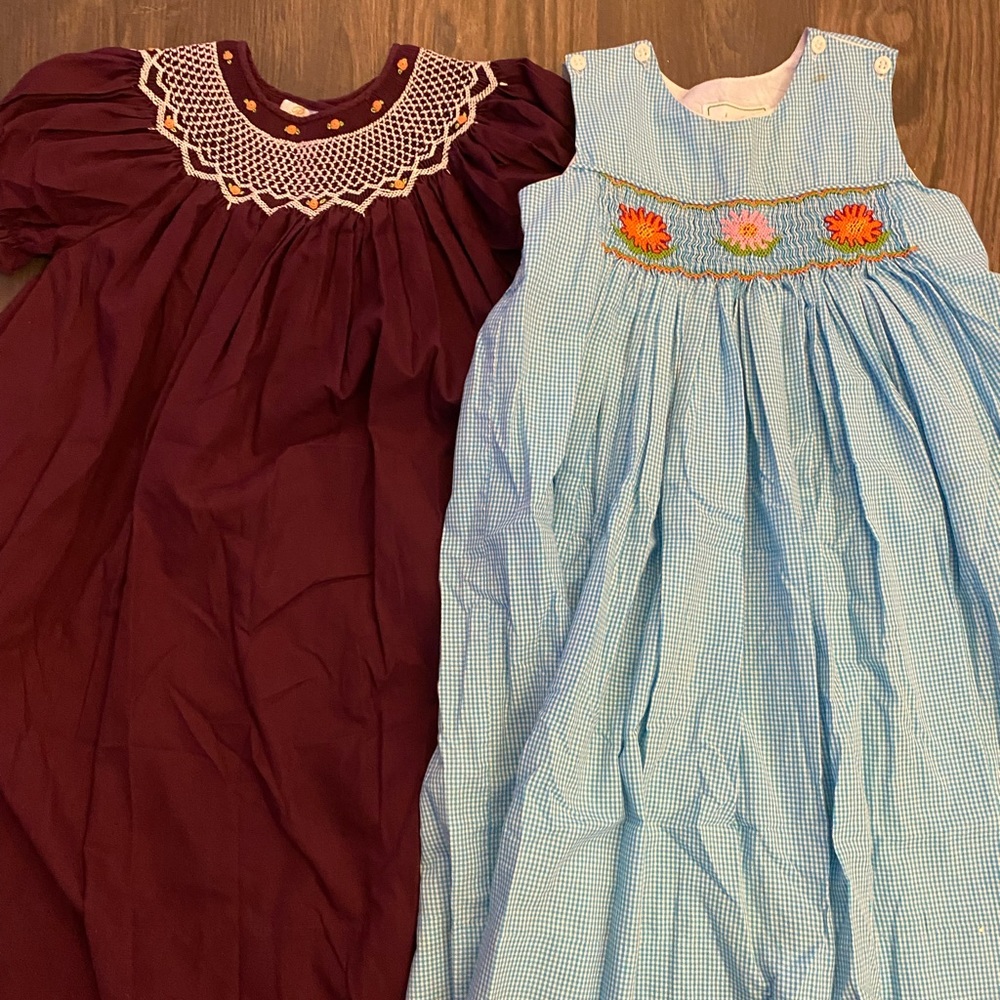 Two size 4 smocked dresses.